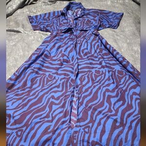 Anthropologie Pre-Loved Twist Waist Midi Shirt Dress